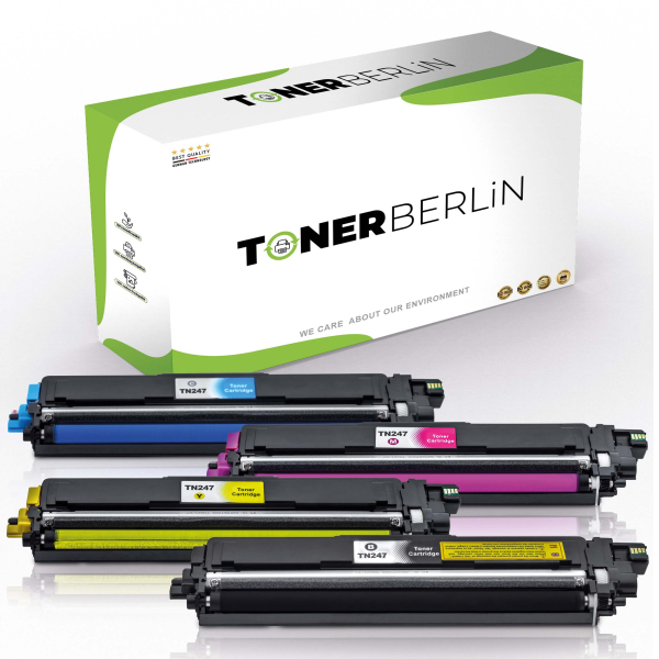 4er Set Rebuilt Toner kompatibel für Brother TN-247BK TN-247C TN-247M TN-247Y Schwarz, Cyan, Magenta, Gelb